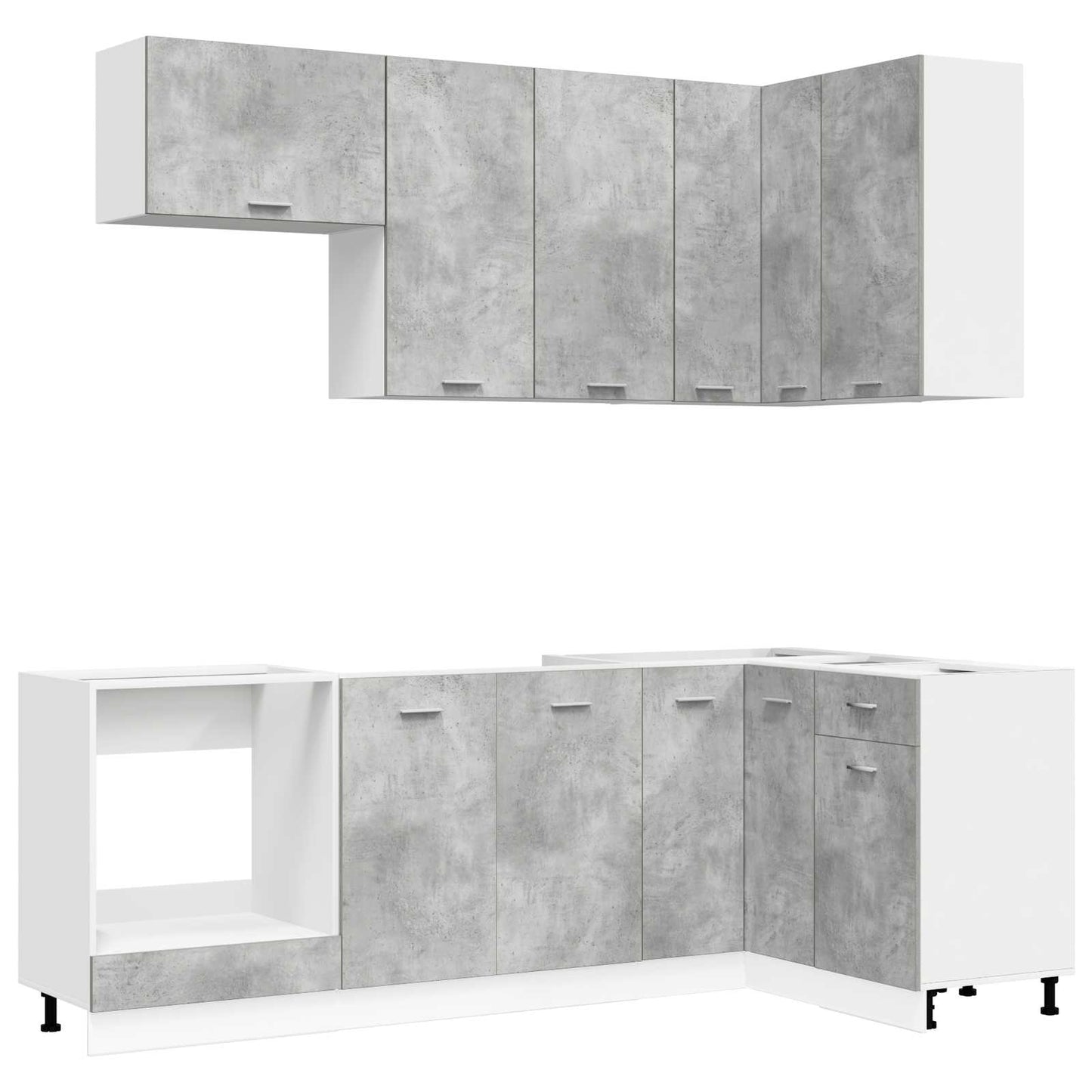 vidaXL Kitchen Unit LYON 8 pcs Concrete Grey Engineered Wood 2