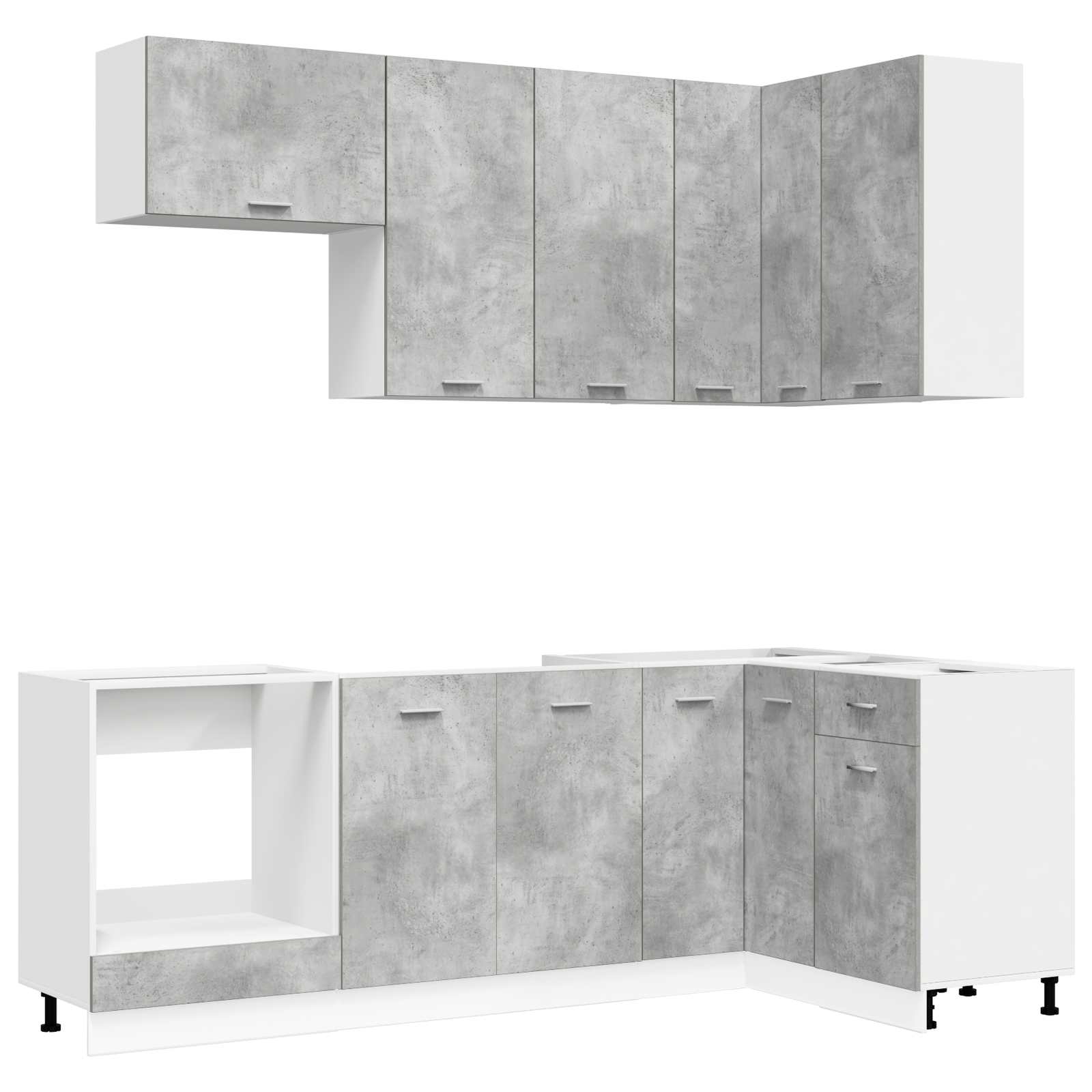 vidaXL Kitchen Unit LYON 8 pcs Concrete Grey Engineered Wood 2