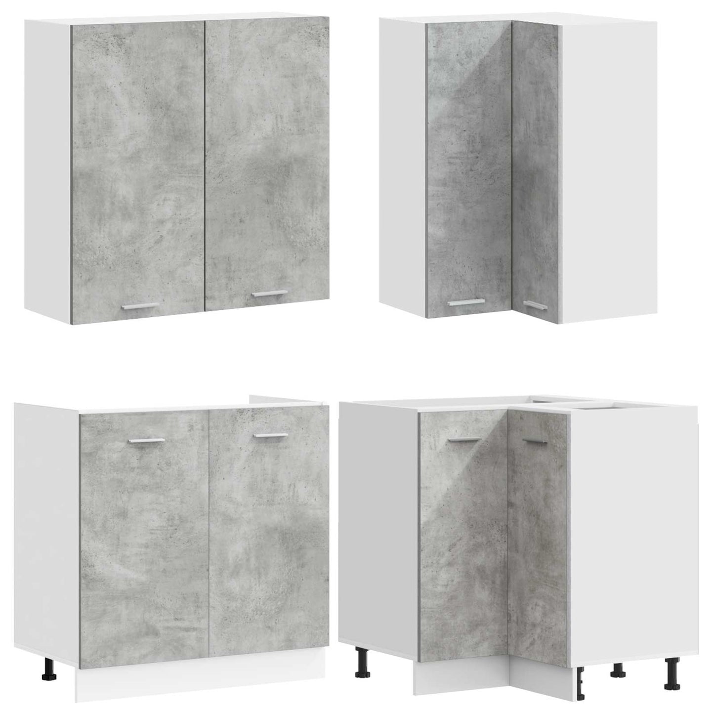 vidaXL Kitchen Unit LYON 8 pcs Concrete Grey Engineered Wood 3