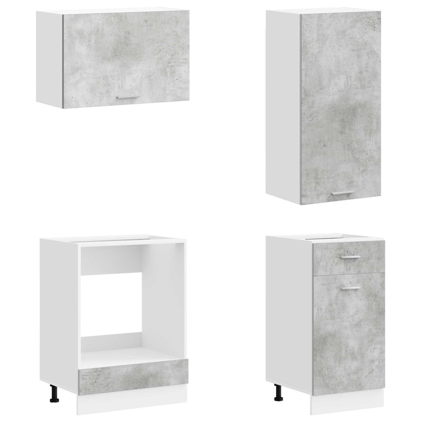 vidaXL Kitchen Unit LYON 8 pcs Concrete Grey Engineered Wood 4