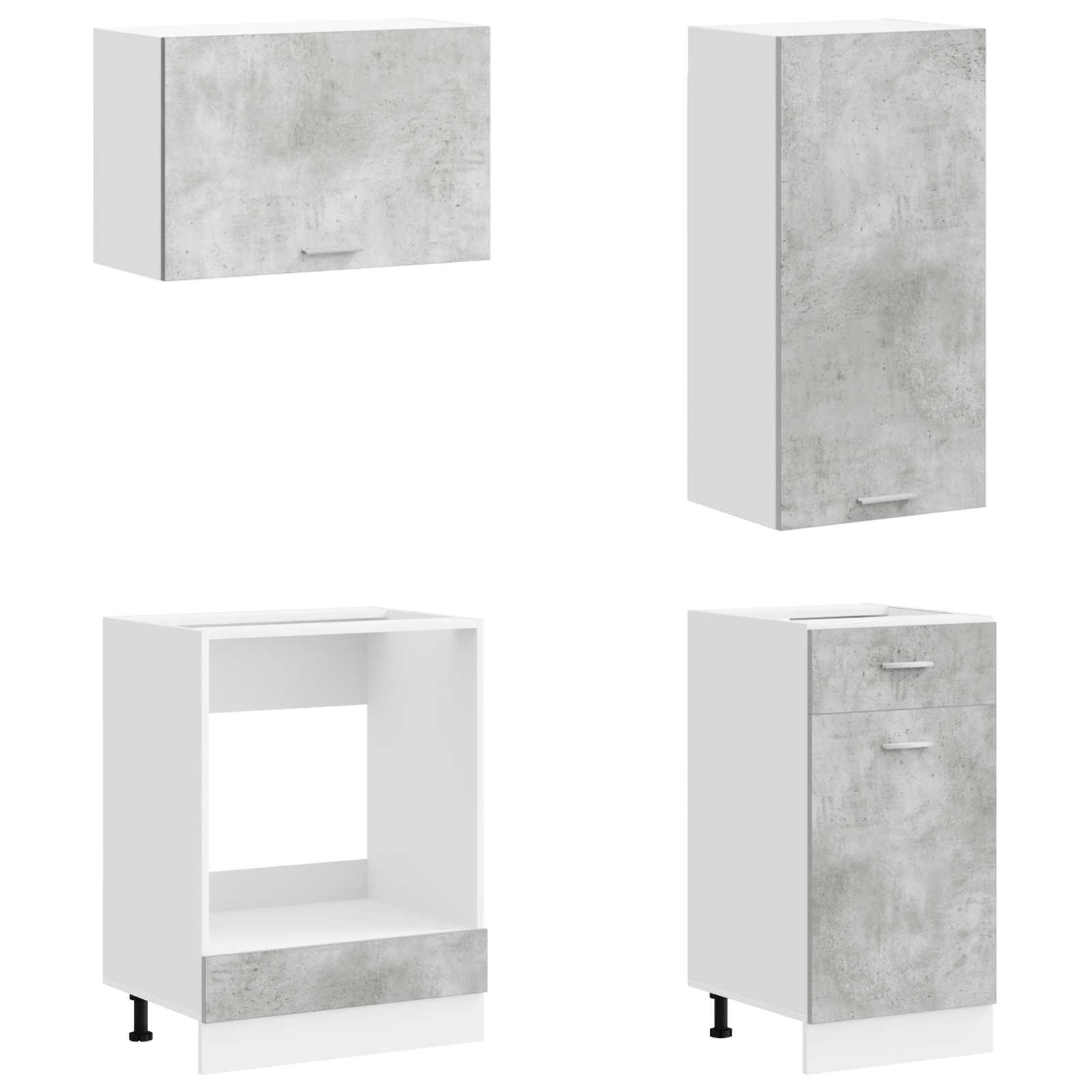 vidaXL Kitchen Unit LYON 8 pcs Concrete Grey Engineered Wood 4