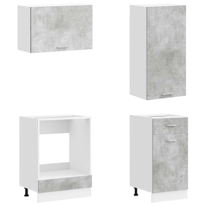vidaXL Kitchen Unit LYON 8 pcs Concrete Grey Engineered Wood 4