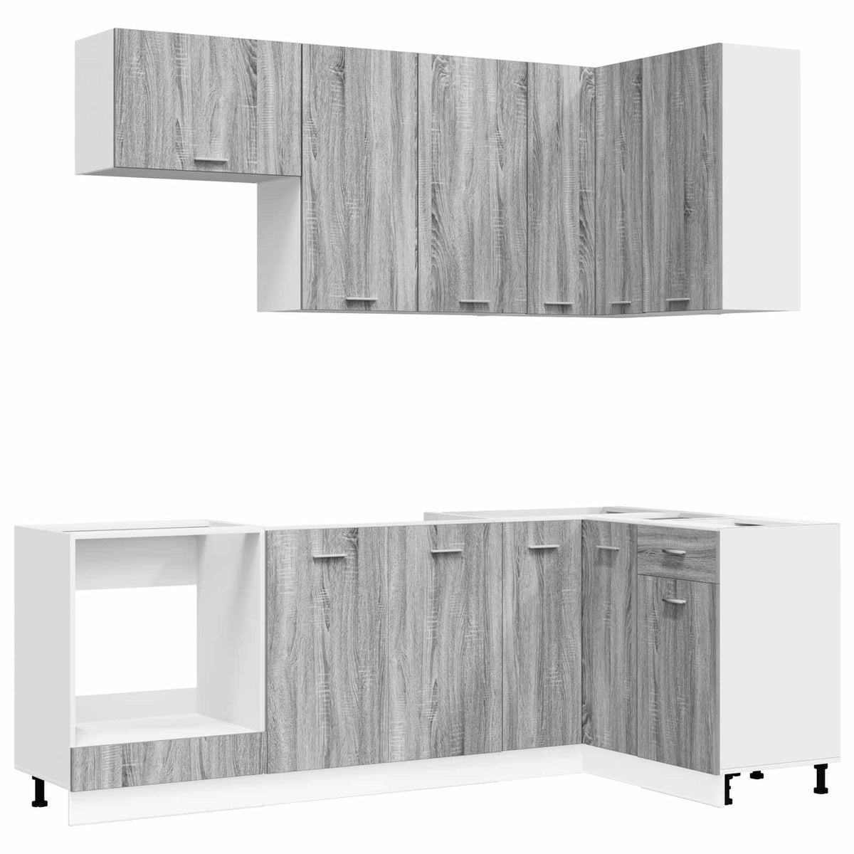 vidaXL Kitchen Unit LYON 8 pcs Grey Sonoma Engineered Wood 2