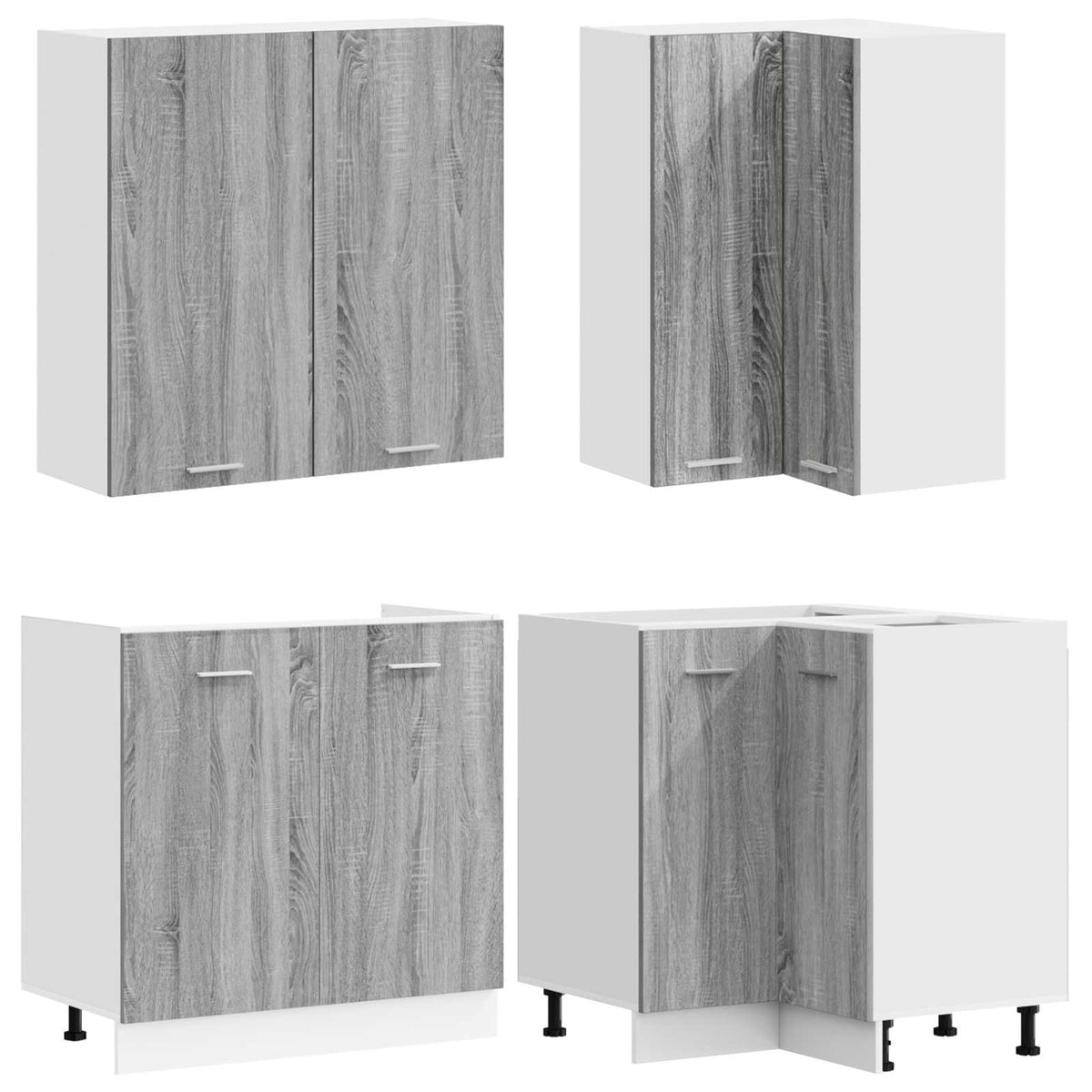 vidaXL Kitchen Unit LYON 8 pcs Grey Sonoma Engineered Wood 3