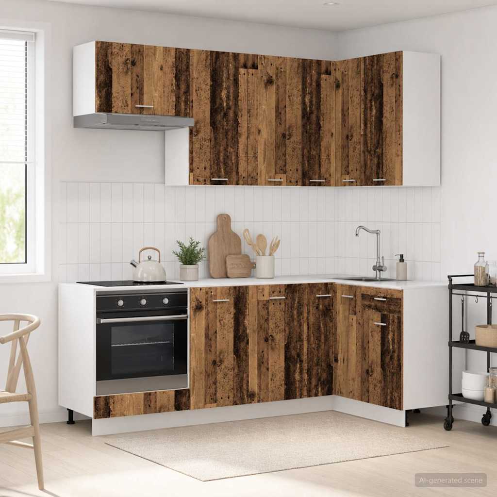 vidaXL Kitchen Unit LYON 8 pcs Old Wood Engineered Wood 1