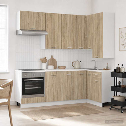 vidaXL Kitchen Unit LYON 8 pcs Sonoma Oak Engineered Wood 1