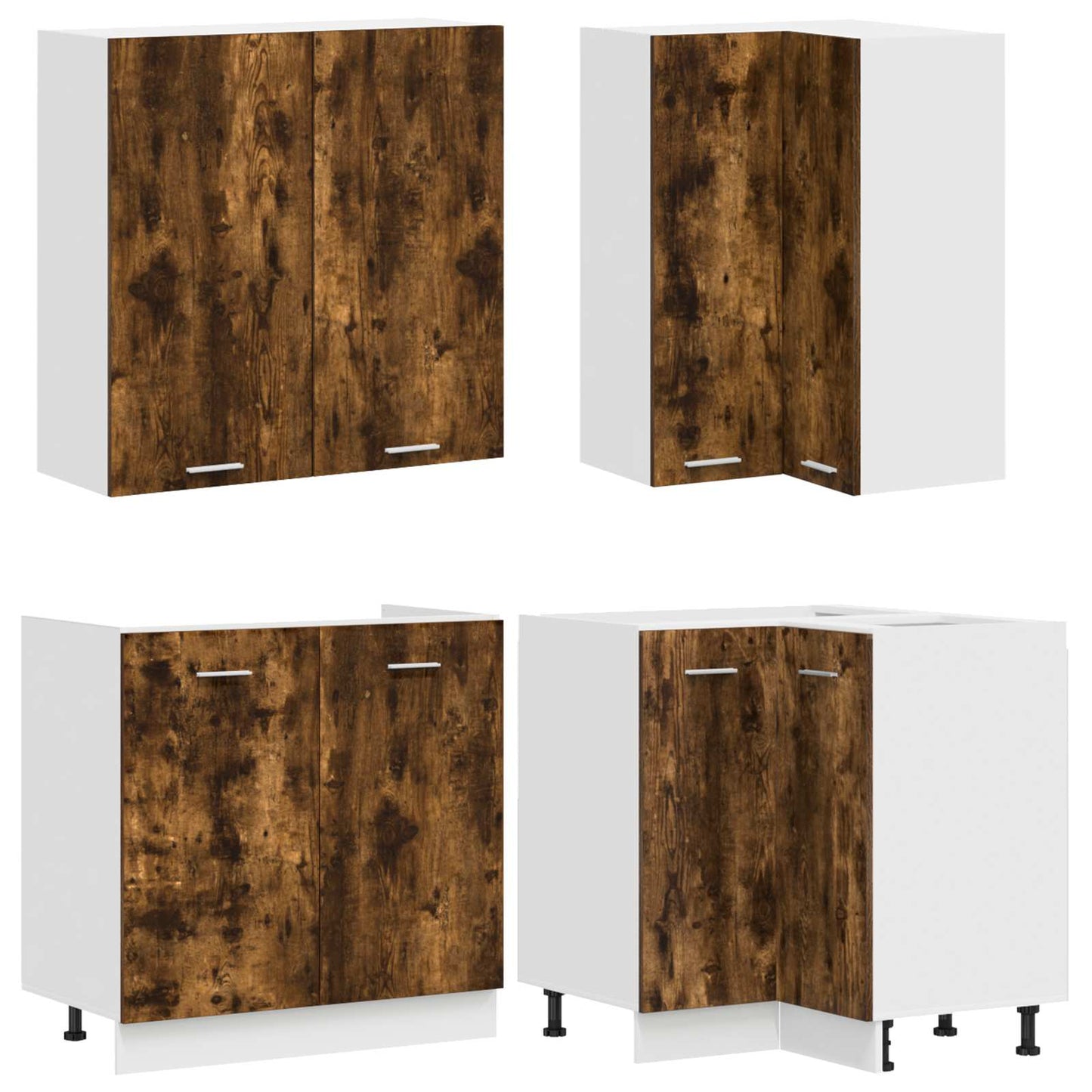 vidaXL Kitchen Unit LYON 8 pcs Smoked Oak Engineered Wood 3