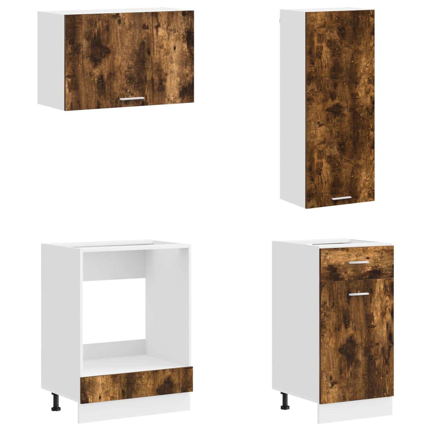 vidaXL Kitchen Unit LYON 8 pcs Smoked Oak Engineered Wood 4