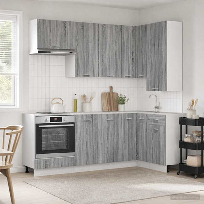 vidaXL Kitchen Unit LYON 8 pcs Grey Sonoma Engineered Wood 1