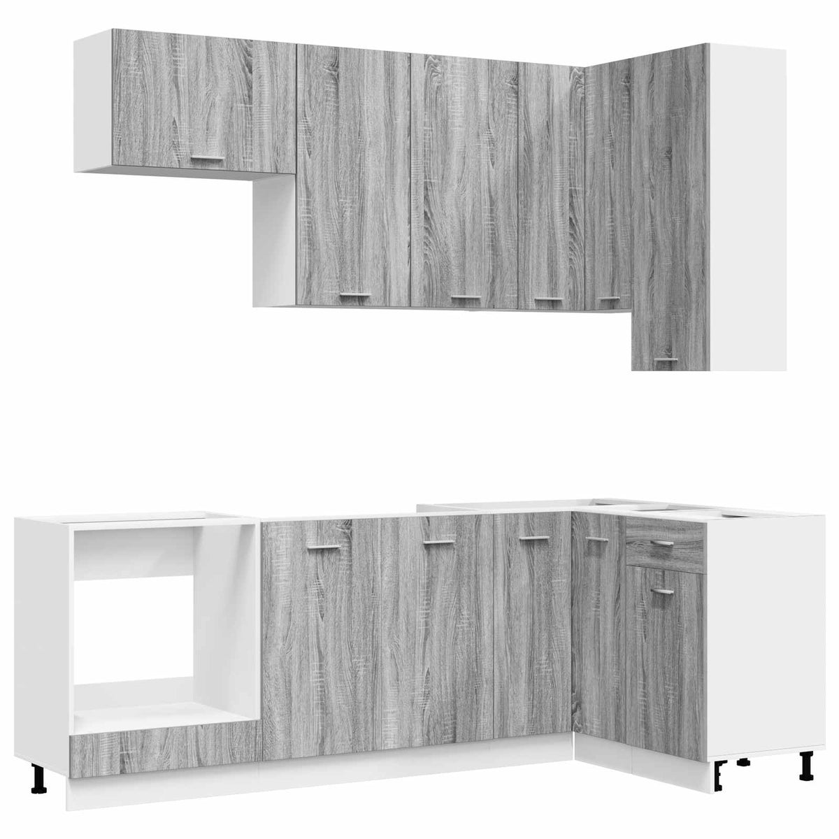 vidaXL Kitchen Unit LYON 8 pcs Grey Sonoma Engineered Wood 2