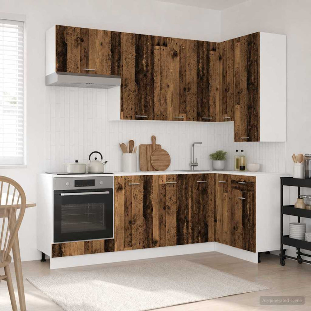 vidaXL Kitchen Unit LYON 8 pcs Old Wood Engineered Wood