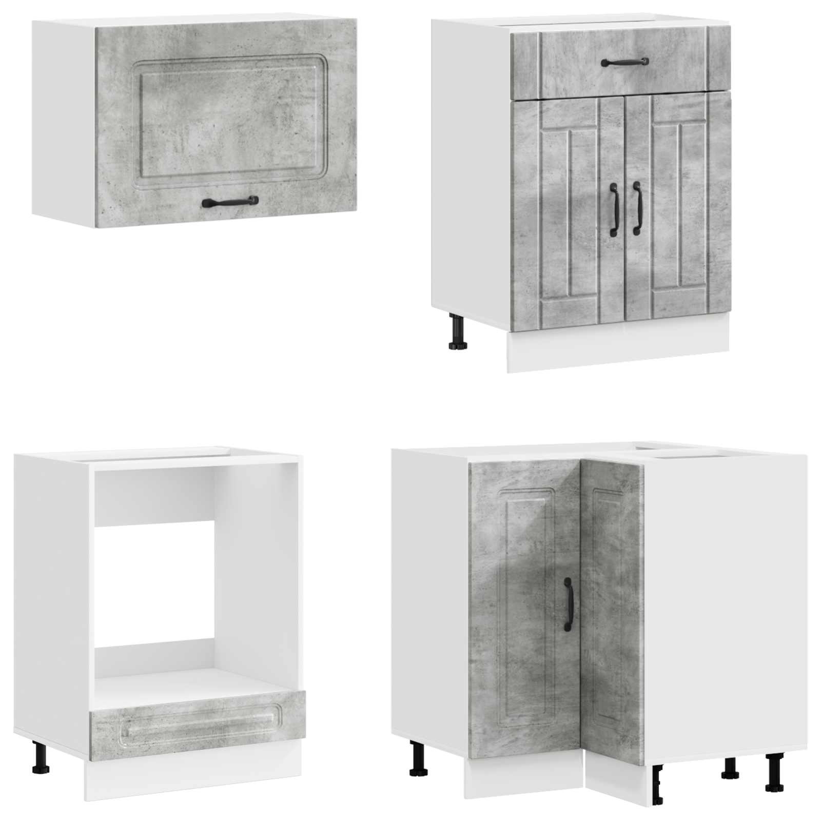 vidaXL Kitchen Unit KALMAR 8 pcs Concrete Grey Engineered Wood 4