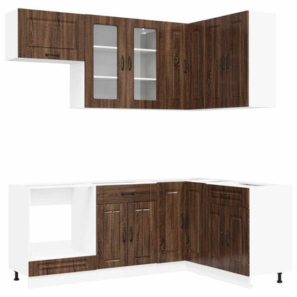 vidaXL Kitchen Unit KALMAR 8 pcs Brown Oak Engineered Wood 2