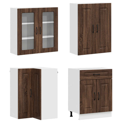 vidaXL Kitchen Unit KALMAR 8 pcs Brown Oak Engineered Wood 3