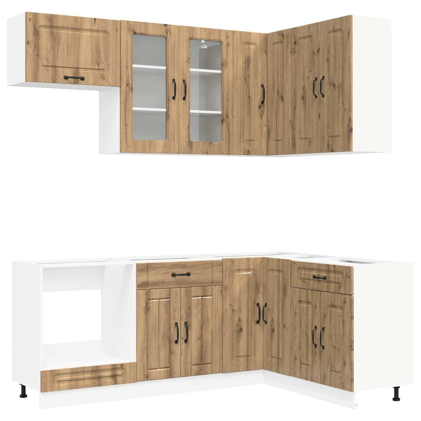 vidaXL Kitchen Unit KALMAR 8 pcs Artisan Oak Engineered Wood 2