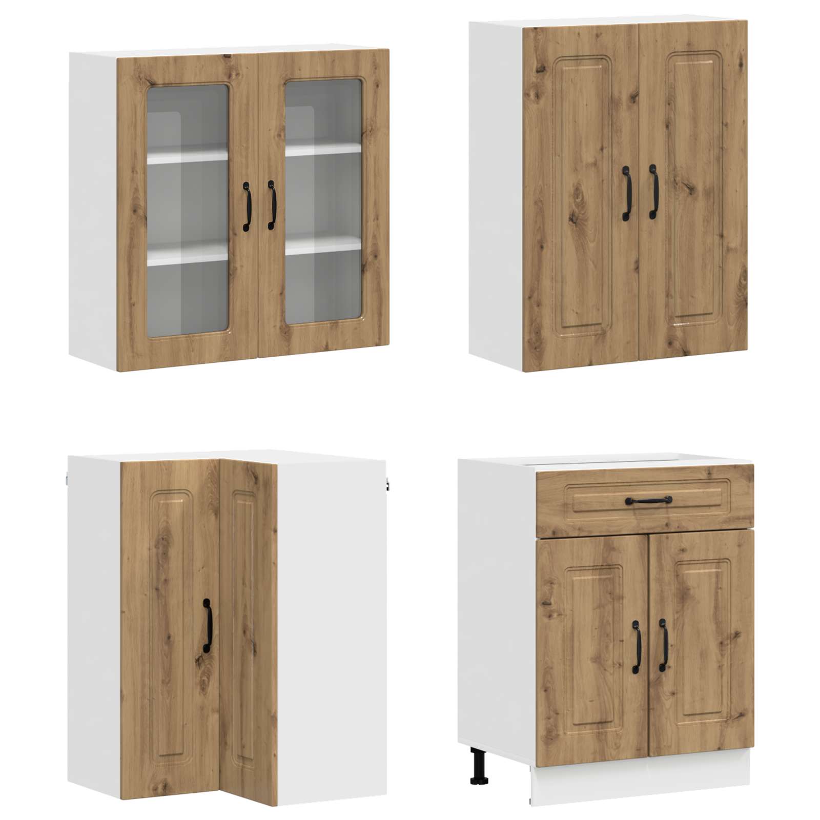 vidaXL Kitchen Unit KALMAR 8 pcs Artisan Oak Engineered Wood 3