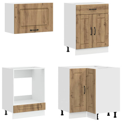 vidaXL Kitchen Unit KALMAR 8 pcs Artisan Oak Engineered Wood 4
