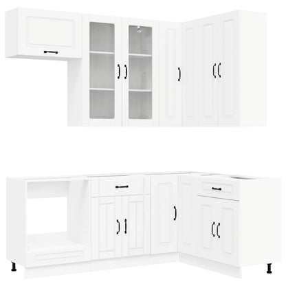 Kitchen Unit KALMAR 8 pcs Engineered Wood White 100 cm