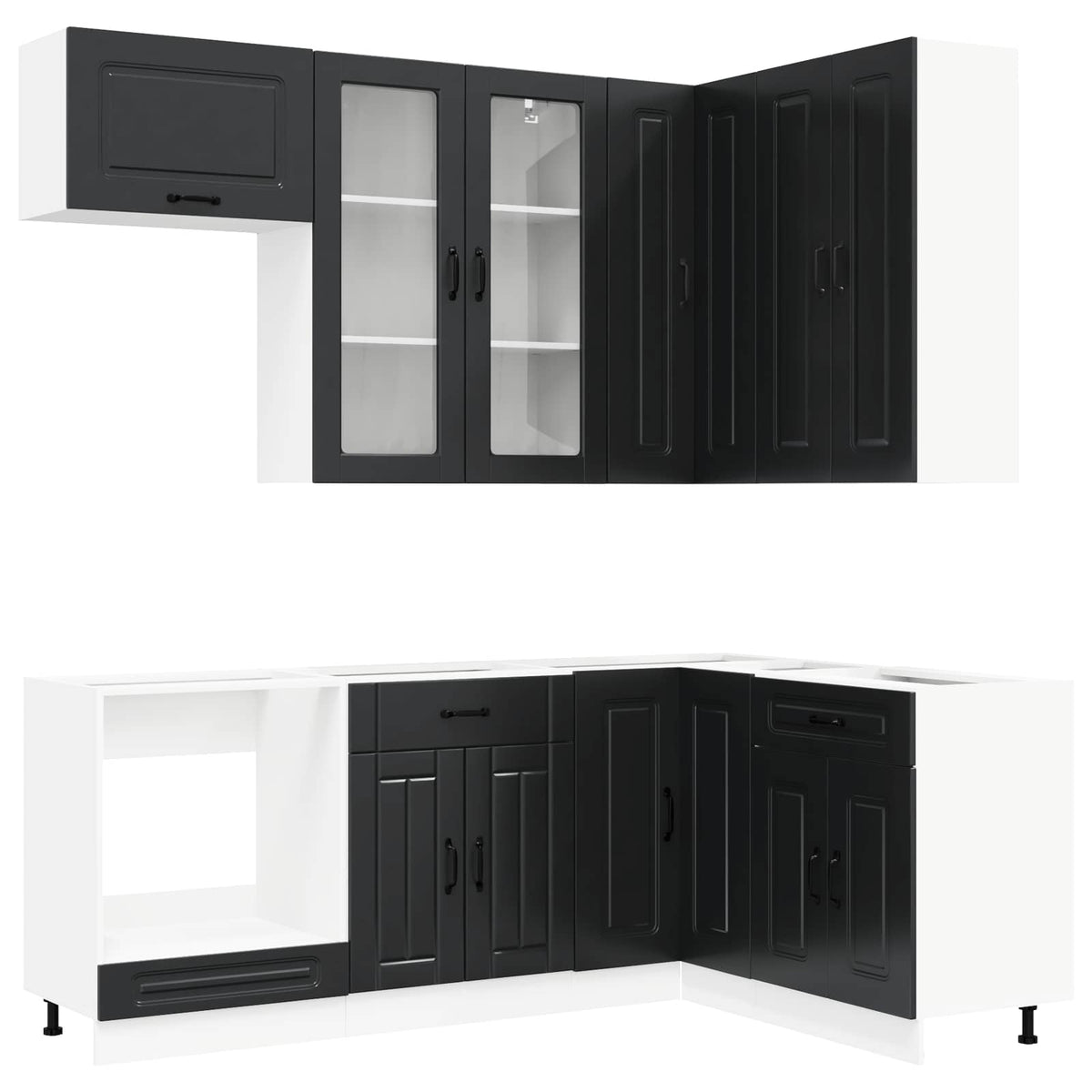 Kitchen Unit KALMAR 8 pcs Engineered Wood Black 100 cm