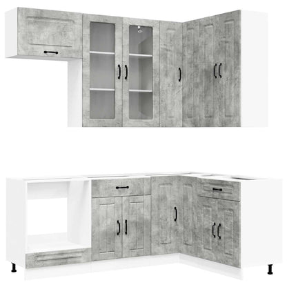 vidaXL Kitchen Unit KALMAR 8 pcs Concrete Grey Engineered Wood 2