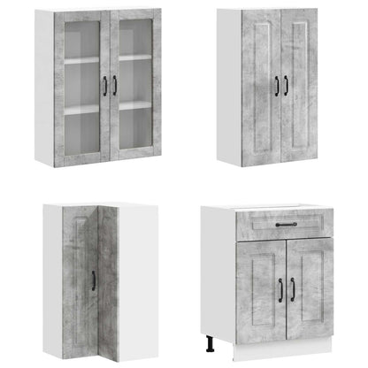 vidaXL Kitchen Unit KALMAR 8 pcs Concrete Grey Engineered Wood 3