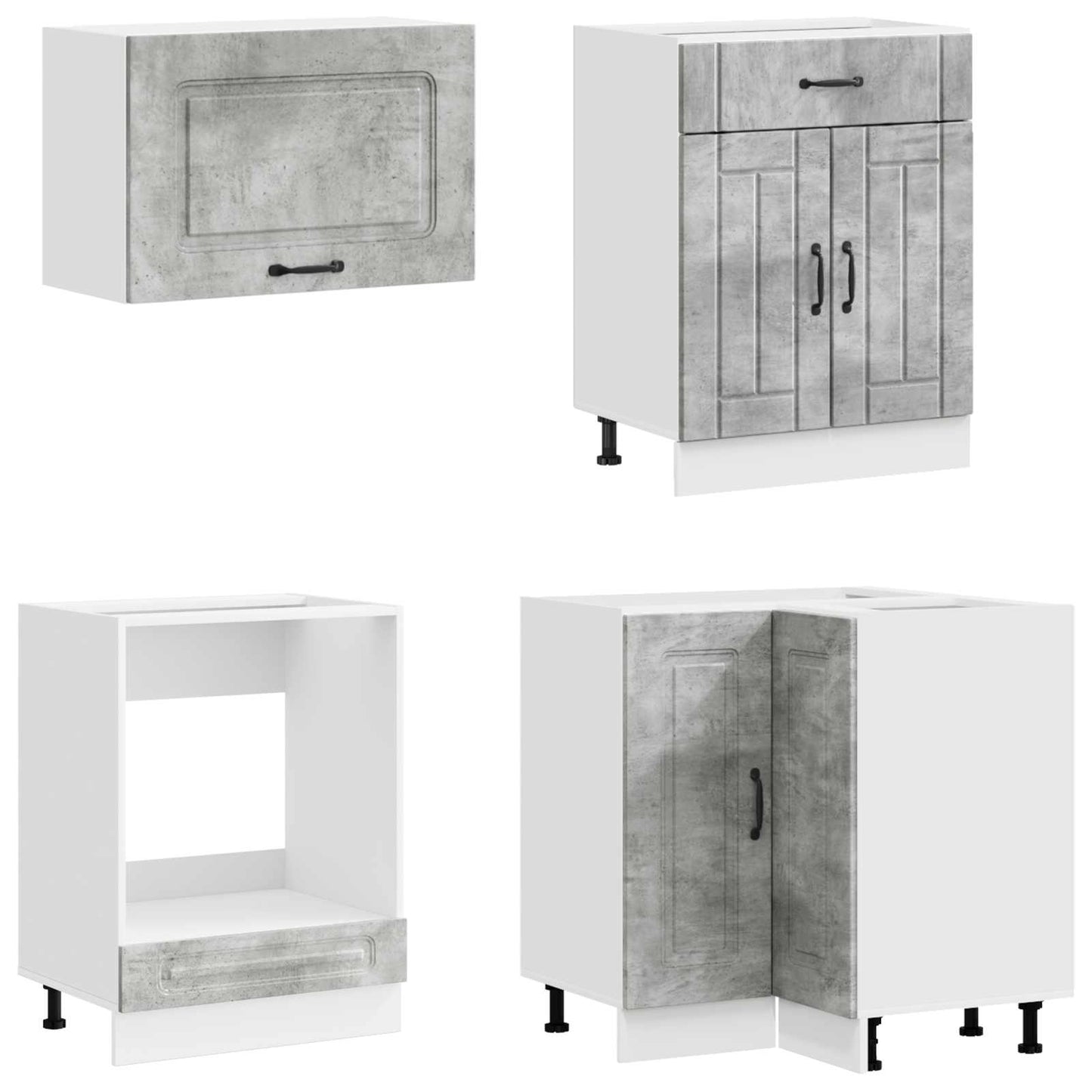 vidaXL Kitchen Unit KALMAR 8 pcs Concrete Grey Engineered Wood 4