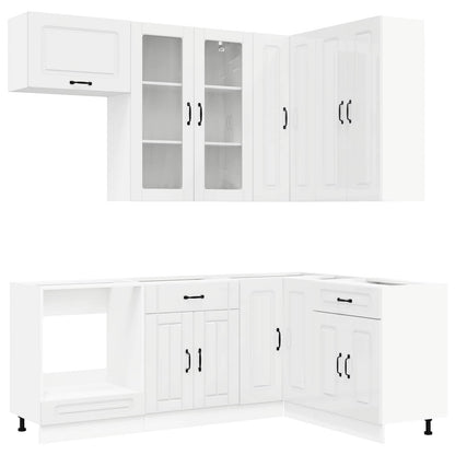 Kitchen Unit KALMAR 8 pcs Engineered Wood High gloss white 100 cm