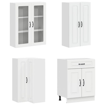 vidaXL Kitchen Unit KALMAR 8 pcs High Gloss White Engineered Wood 2