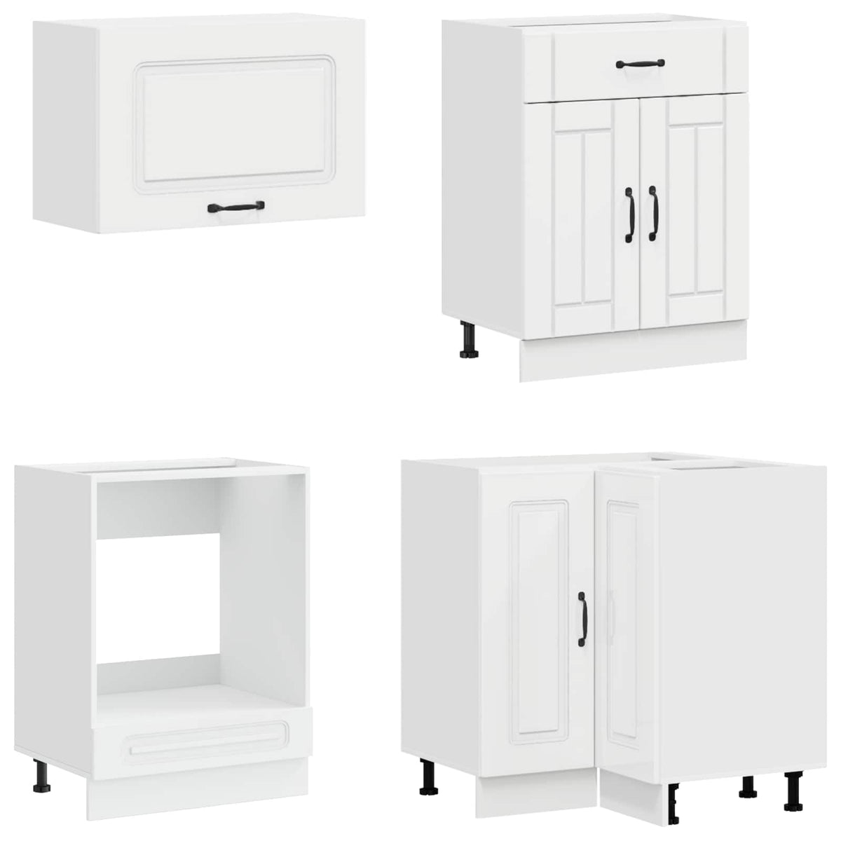 vidaXL Kitchen Unit KALMAR 8 pcs High Gloss White Engineered Wood 3