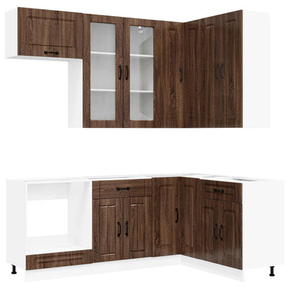 Kitchen Unit KALMAR 8 pcs Engineered Wood Brown oak 100 cm
