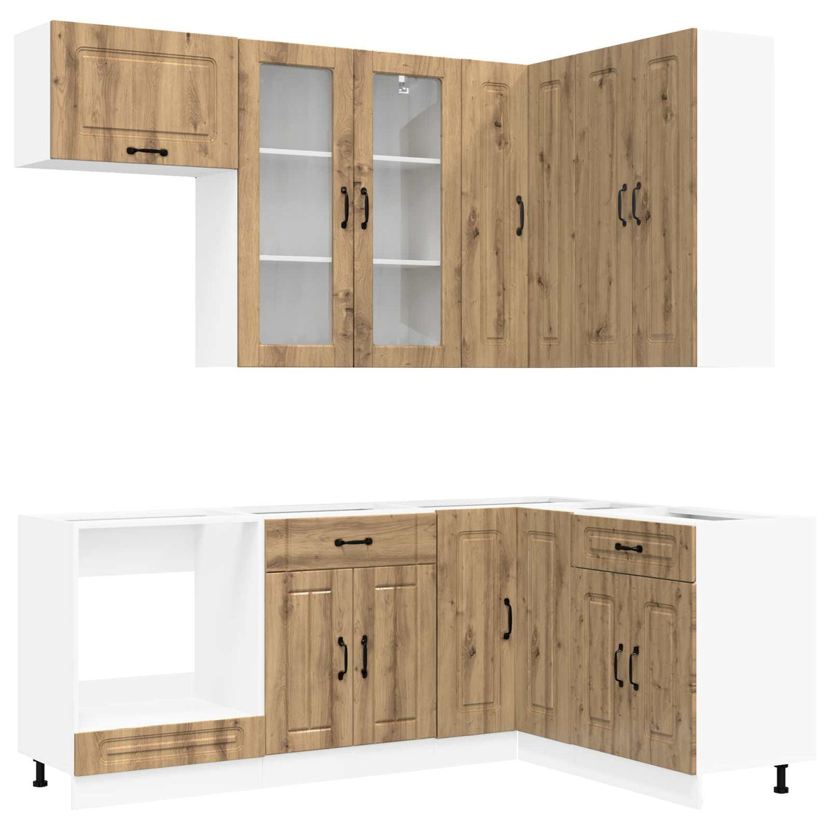 vidaXL Kitchen Unit KALMAR 8 pcs Artisan Oak Engineered Wood 2