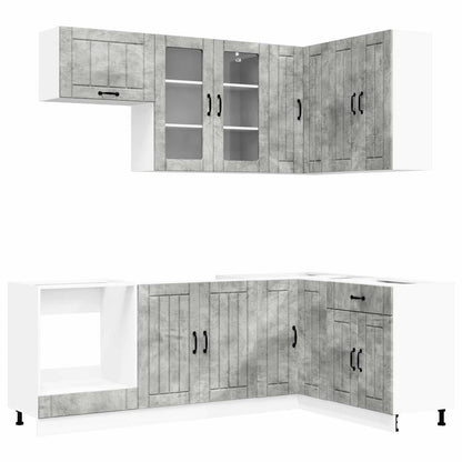 vidaXL Kitchen Unit LUCCA 8 pcs Concrete Grey Engineered Wood 2