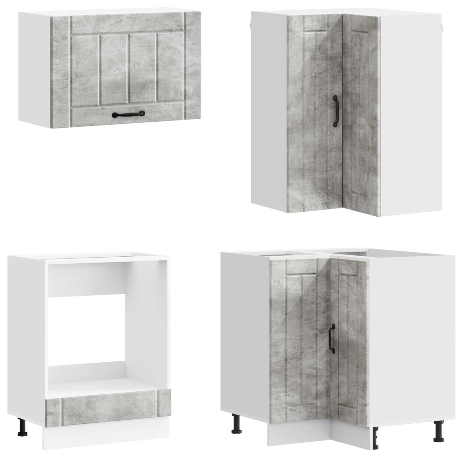 vidaXL Kitchen Unit LUCCA 8 pcs Concrete Grey Engineered Wood 4