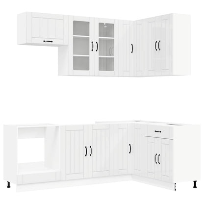 vidaXL Kitchen Unit LUCCA 8 pcs High Gloss White Engineered Wood 2