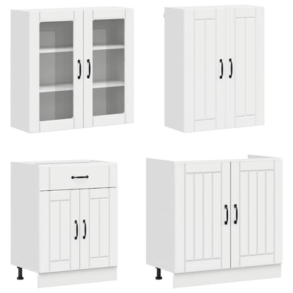 vidaXL Kitchen Unit LUCCA 8 pcs High Gloss White Engineered Wood 3