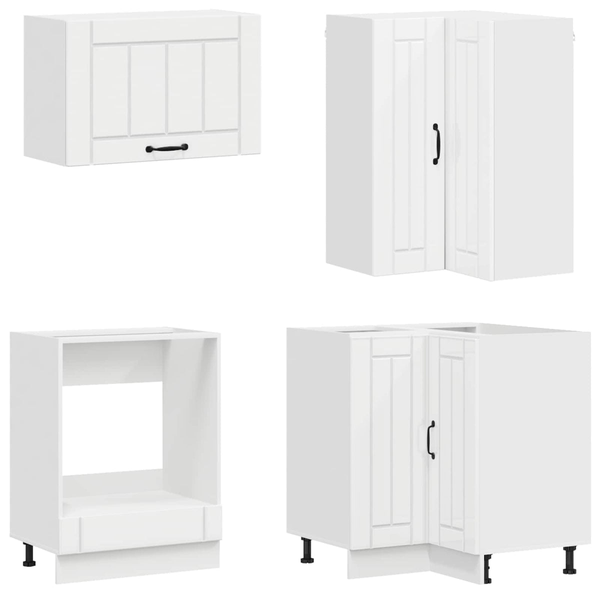 vidaXL Kitchen Unit LUCCA 8 pcs High Gloss White Engineered Wood 4