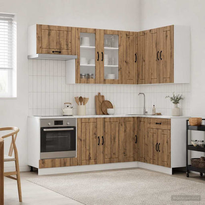 vidaXL Kitchen Unit LUCCA 8 pcs Artisan Oak Engineered Wood 1