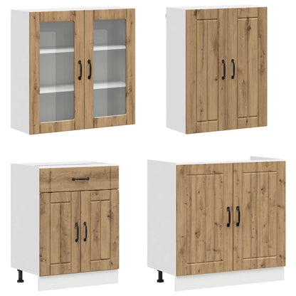vidaXL Kitchen Unit LUCCA 8 pcs Artisan Oak Engineered Wood 3