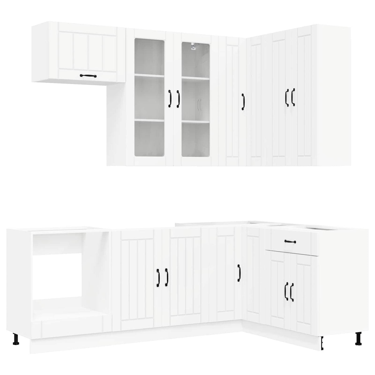 vidaXL Kitchen Unit LUCCA 8 pcs White Engineered Wood 2