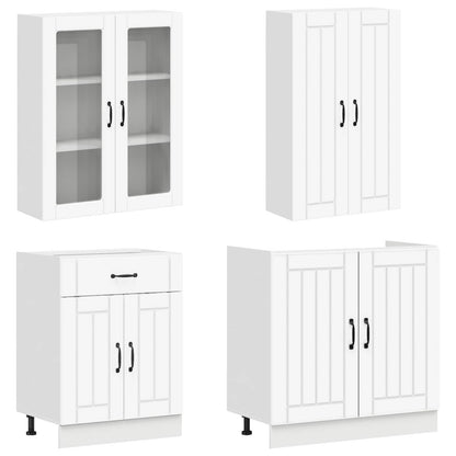 vidaXL Kitchen Unit LUCCA 8 pcs White Engineered Wood 3