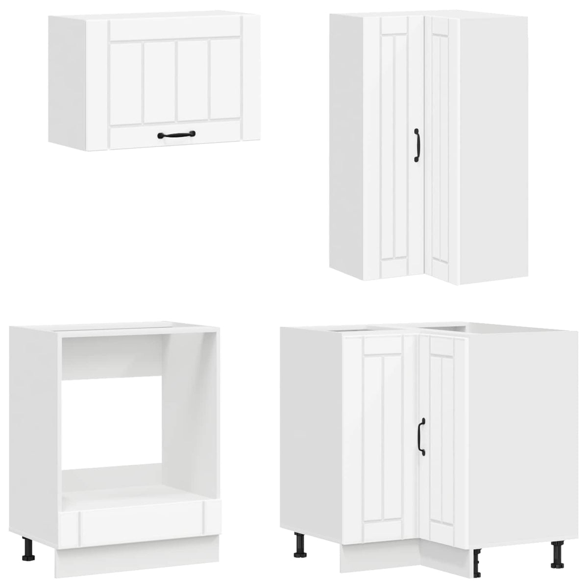 vidaXL Kitchen Unit LUCCA 8 pcs White Engineered Wood 4
