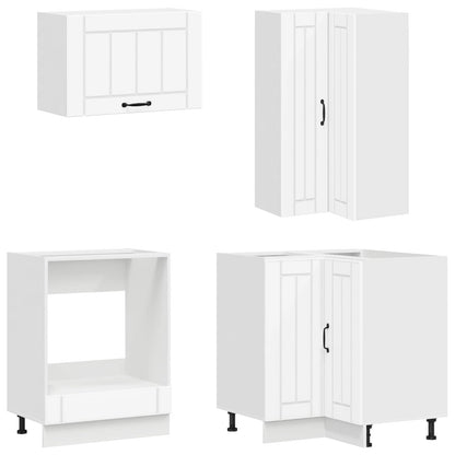 vidaXL Kitchen Unit LUCCA 8 pcs White Engineered Wood 4
