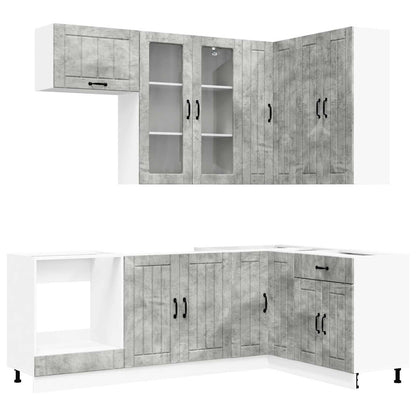 vidaXL Kitchen Unit LUCCA 8 pcs Concrete Grey Engineered Wood 2