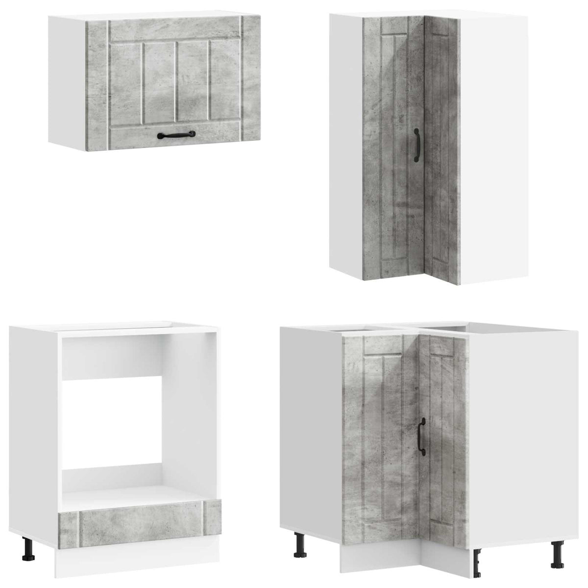 vidaXL Kitchen Unit LUCCA 8 pcs Concrete Grey Engineered Wood 4