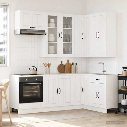 vidaXL Kitchen Unit LUCCA 8 pcs High Gloss White Engineered Wood 1