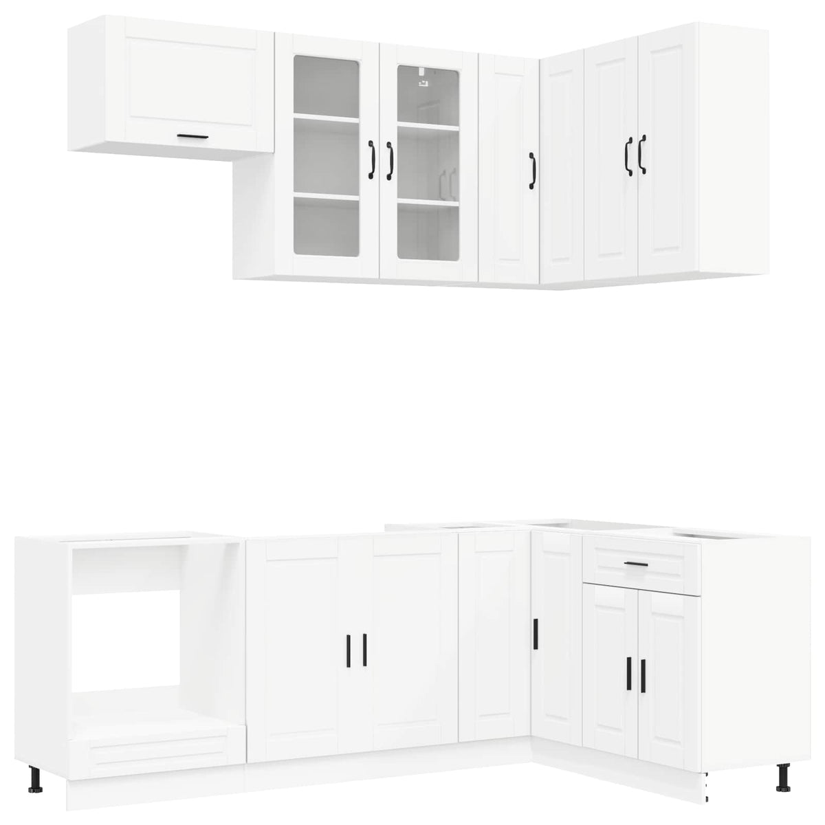 Kitchen Unit PORTO 8 pcs Engineered Wood White 80 cm