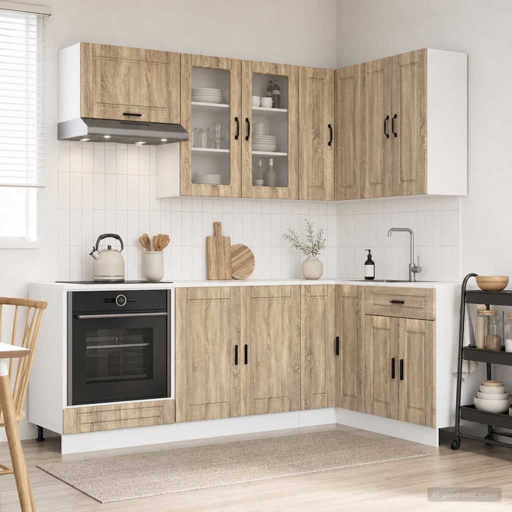 Kitchen Unit PORTO 8 pcs Engineered Wood Sonoma oak 80 cm