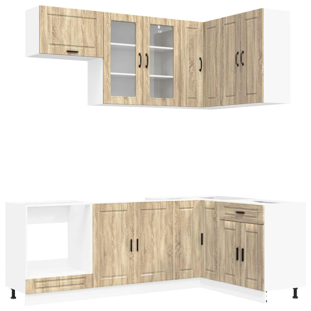 Kitchen Unit PORTO 8 pcs Engineered Wood Sonoma oak 80 cm