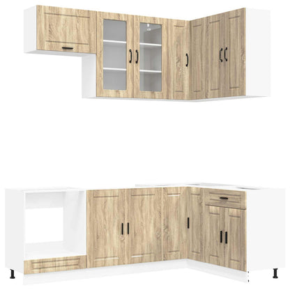 Kitchen Unit PORTO 8 pcs Engineered Wood Sonoma oak 80 cm