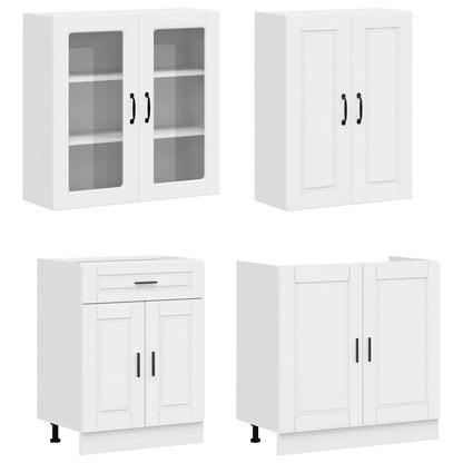 vidaXL Kitchen Unit PORTO 8 pcs High Gloss White Engineered Wood 3